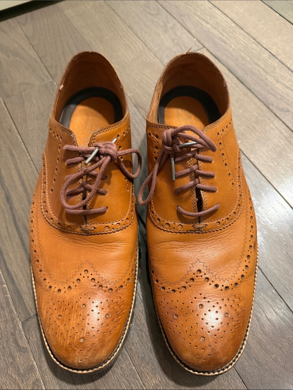 Cole Haan Zerogrand Men's Cognac Leather Wingtip Oxfords